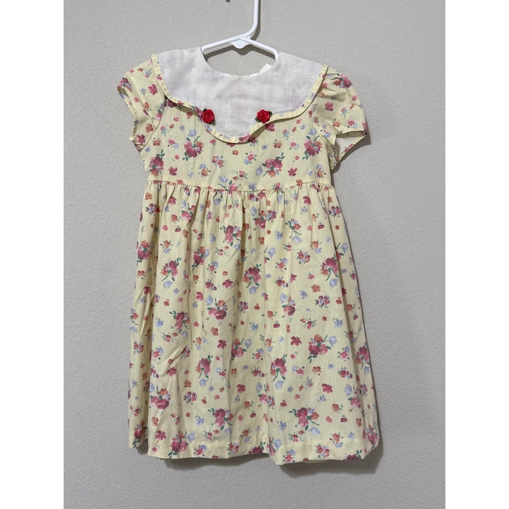 Vintage Ruth of Carolina Girls Floral Dress 4T Cottagecore Retro 90s